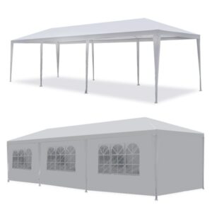 Sodo komercinė pavėsinė-palapinė, 3x9 m, 8 sienelės, balta, MultiGarden - Image 5
