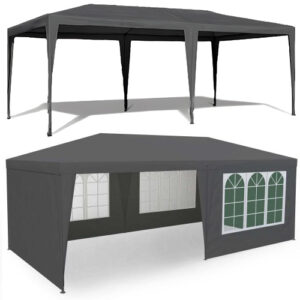 Sodo komercinė pavėsinė-palapinė, 3x6 m, 6 sienos, pilka, MultiGarden - Image 5