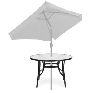 Apvalus sodo stalas 80 cm, terasai, sodui, balkonui, grūdintas stiklas, skylė skėčiui, MultiGarden - Image 5