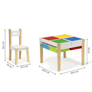 Medinių vaikiškų baldų komplektas: stalas + 2 kėdės ECOTOYS - Image 5