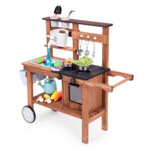 Lauko purvo virtuvėlė vaikams su priedais iš kėnio medienos, ECOTOYS - Image 5