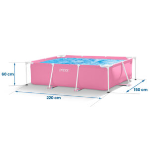 Didelis stačiakampis karkasinis sodo baseinas 220 x 150 cm INTEX 28266 - Image 5
