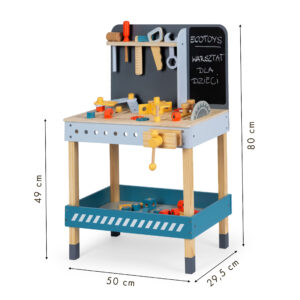 Medinis įrankių dirbtuvės rinkinys su 47 dalimis, ECOTOYS - Image 5