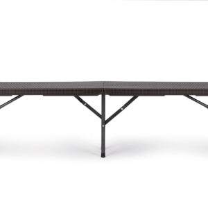 Maitinimo rinkinys su 180 cm banketiniu stalu ir 2 rotango suolais – Rudas, MultiGarden - Image 6