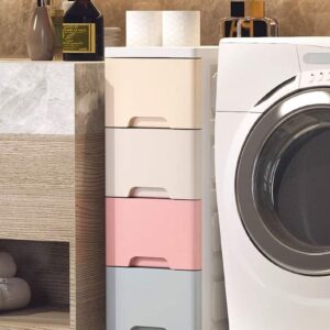 Knygų lentyna su 5 ištraukiamais stalčiais, kojelės su ratukais ModernHome - Image 6
