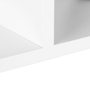 Modernaus stiliaus grotelių tipo knygų lentyna svetainei su 5 lentynomis knygoms, balta, ModernHome - Image 6