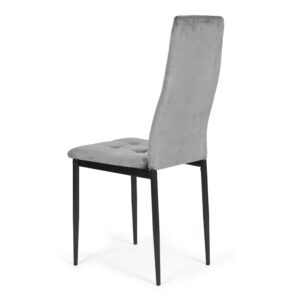 4 aksominių kėdžių komplektas valgomajam ir svetainei, 4 vnt., pilkos spalvos, ModernHome - Image 6
