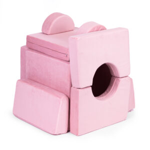 Didelė 2 vietų modulinė sulankstoma sofa vaikams „pasidaryk pats“ su 10 minkštų pagalvėlių – rožinė ECOTOYS - Image 6