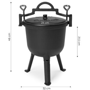 Ketaus pastatomas katilas 8L, medžiotojo puodas, laužo kepsninė, MultiGarden - Image 6