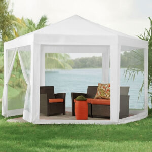 Sodo prekybinė palapinė 2x2x2 m su tinkleliu nuo uodų, balta MultiGarden - Image 6