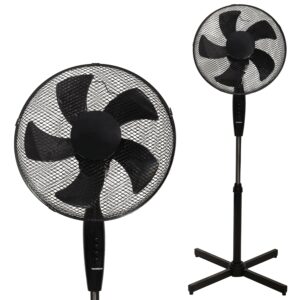 Pastatomas grindų ventiliatorius 45W – 3 režimai, 5 mentės, juodas - Image 6