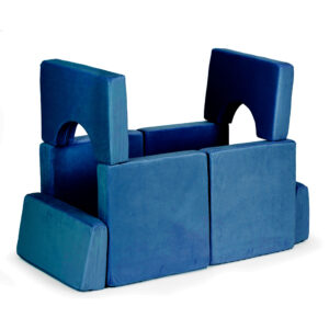 Sudedama modulinė sofa vaikams, didelė, 2 vietų, „pasidaryk pats“, 10 minkštų pagalvių – mėlyna ECOTOYS - Image 6