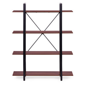 Loft stiliaus pramoninė lentyna svetainei ir biurui, 4 lentynos, metalinis rėmas ModernHome - Image 6