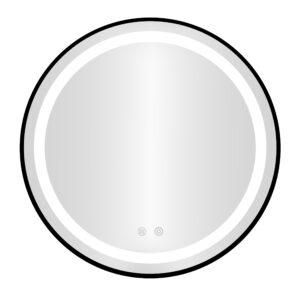 Apvalus LED vonios veidrodis, montuojamas ant sienos, 60 cm, 3 spalvų, jutiklinis jungiklis, ryškumo reguliavimas, ModernHome - Image 6
