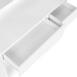 Kosmetinis staliukas su veidrodžiu ir apšvietimu, 5 stalčiai, kėdutė, ModernHome - Image 6
