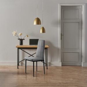 Minkštos kėdės valgomajam ir svetainei, 4 vienetų komplektas, pilkos spalvos, ModernHome - Image 6