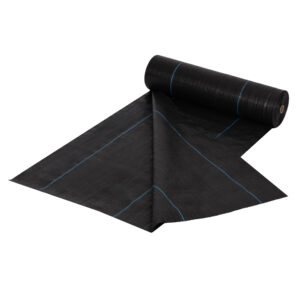 Juodas UV spinduliams atsparus agroaudinys 90 g/m², piktžolių kontrolės danga 1,6×100 m, smeigės, MultiGarden - Image 6