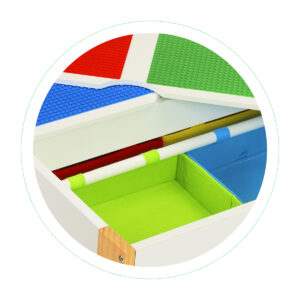 Medinių vaikiškų baldų komplektas: stalas + 2 kėdės ECOTOYS - Image 6