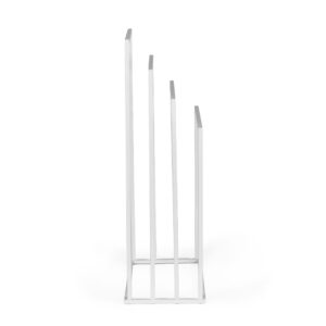 Metalinis pastatomas rankšluosčių stovas su 4 laikikliais, baltas, ModernHome - Image 6