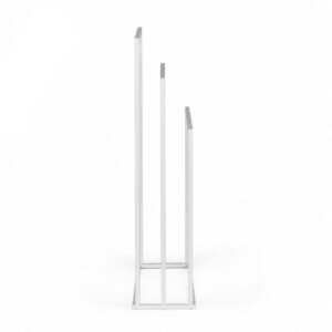 Laisvai pastatomas metalinis rankšluosčių stovas su 3 laikikliais, baltas, ModernHome - Image 6