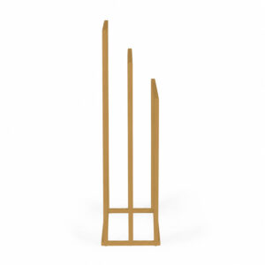 Laisvai pastatomas metalinis rankšluosčių stovas su 3 laikikliais, auksinis, ModernHome - Image 6