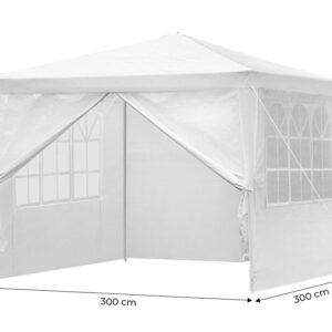 Sodo komercinė pavėsinė-palapinė, 3x3 m, 4 sienos, balta, MultiGarden - Image 6