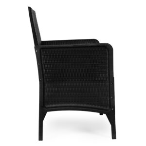 Dvivietė sodo sofa su pagalvėle, suoliukas balkonui, terasai, sodui, juoda, MultiGarden - Image 6