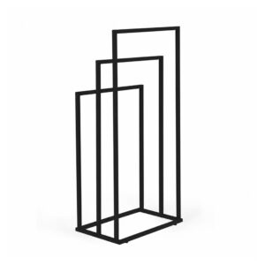 Laisvai pastatomas metalinis rankšluosčių stovas su 3 laikikliais, juodas, ModernHome - Image 6