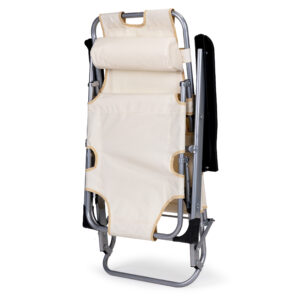 Sodo paplūdimio kėdė gultas, sulankstomas 2-in-1, smėlio spalvos, MultiGarden - Image 6