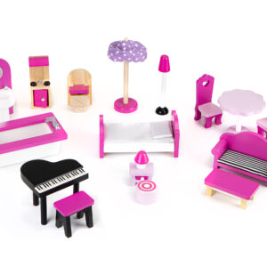 Medinis lėlių namelis su baldais, ECOTOYS - Image 6