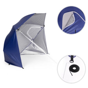 2-in-1 paplūdimio skėtis-palapinė su šoninėmis sienelėmis, reguliuojamas 125–200 cm, mėlynas, MultiGarden - Image 6