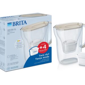 Filtravimo ąsotis Brita Style Essential + 4 filtrai Maxtra Pro Pure Performance (smėlio spalvos)