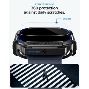 SPIGEN RUGGED ARMOR IR GRŪDINTO STIKLO APSAUGINIS STIKLAS APPLE WATCH ULTRA 1 / 2 / 3 (49 MM) MATINĖ JUODA - Image 6