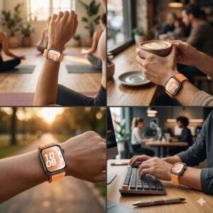 Tech-Protect NYLON Huawei Watch Fit 3 / 4 / 4 Pro / 5 / 5 Pro ORANŽINĖ - Image 6