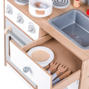 Medinė žaislinė virtuvėlė vaikams su papildomais priedais, ECOTOYS - Image 7