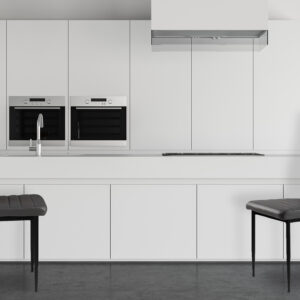 Valgomojo ir svetainės kėdžių komplektas, eko-oda, 4 vnt., aukštas atlošas, pilka, ModernHome - Image 7
