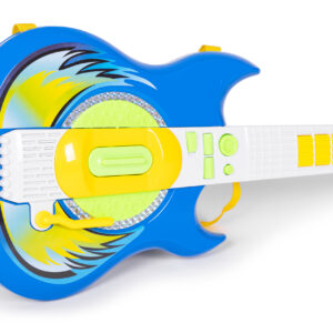 Elektrinės gitaros ir mikrofono rinkinys su stovu vaikams – suderinamas su MP3, mėlynas - Image 7