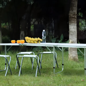 Stovyklavimo stalas, sulankstomas stovyklavimo stalas, baltas 180x60 cm stalviršis, MultiGarden - Image 7