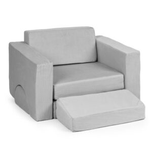 „Pasidaryk pats“ modulinis fotelis vaikams, 8 minkštos pagalvėlės, sulankstomas – pilkas ECOTOYS - Image 7