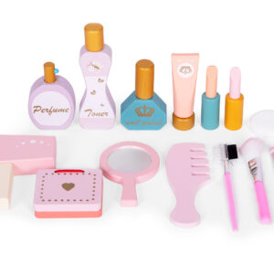 Didelis medinis tualetinis staliukas vaikams su veidrodžiu, rožiniais priedais ECOTOYS - Image 7