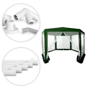 Komercinė sodo pavėsinė-palapinė, 2x2x2 m, su tinkleliu nuo uodų, žalia, MultiGarden - Image 7