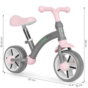 Balansinis dviratis vaikams, EVA ratai, reguliuojama sėdynė, pilkas, ECOTOYS - Image 7