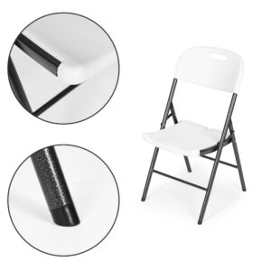 4 sulankstomų kėdžių komplektas, maitinimo rinkinys, metalas, HDPE, baltas, MultiGarden - Image 7