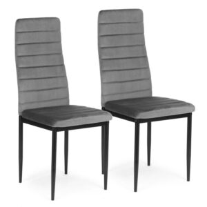 Kėdės su profiliuotu atlošu – PILKAS AKSOMAS – 4 vnt. komplektas - Image 7