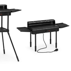 Elektrinis grilis 3-in-1, pastatomas ir stalinis grilis, kepimo plokštė, riebalų surinkimo padėklas, termostatas, MultiGarden - Image 7