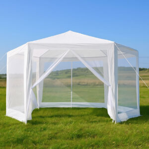 Sodo prekybinė palapinė 2x2x2 m su tinkleliu nuo uodų, balta MultiGarden - Image 7