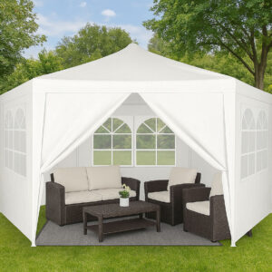 Sodo prekybinė palapinė 2x2x2 m su langais, balta MultiGarden - Image 7