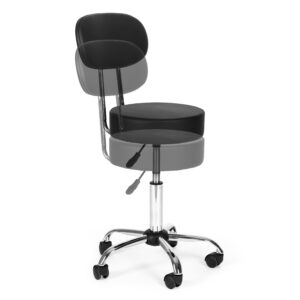 Besisukanti kėdė su atlošu kosmetologinė medicininė reguliuojama kėdė juoda ModernHome - Image 7