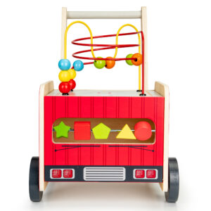 Medinis lavinamasis vaikštynė su kaladėlėmis vaikams – Gaisrinės automobilis ECOTOYS - Image 7