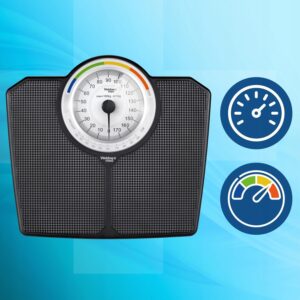 Klasikinės mechaninės vonios svarstyklės iki 180 kg juodos spalvos WEBBER BMI - Image 7